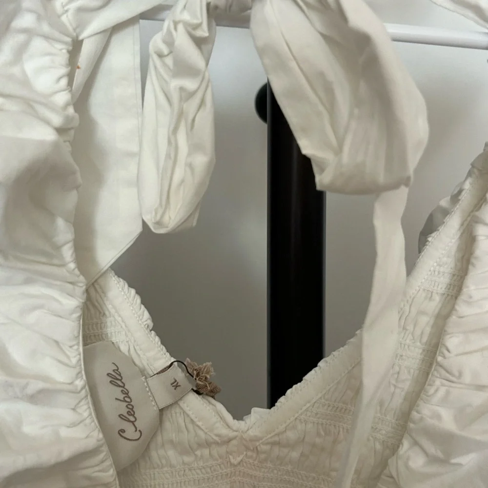 Cleobella NWT Elegant White Ruffled Dress - Picture 6 of 8